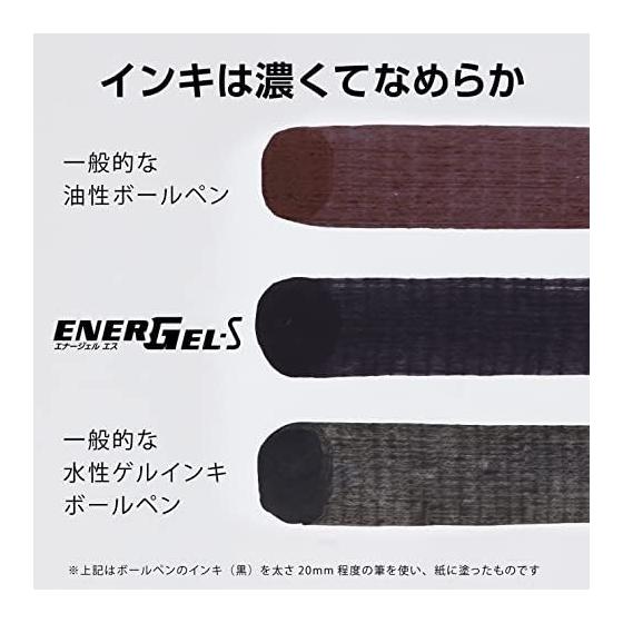 Pentel Ballpoint Pen Gel Ink Energel S 0.5mm Black Shaft BLN125-A Black 10 Pieces