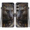 Handmade PU Leather Flip Case for Sony Xperia 1 VI Anti-Slip Shockproof Cover with Wrist Strap & Heart/Rose Cat Designs