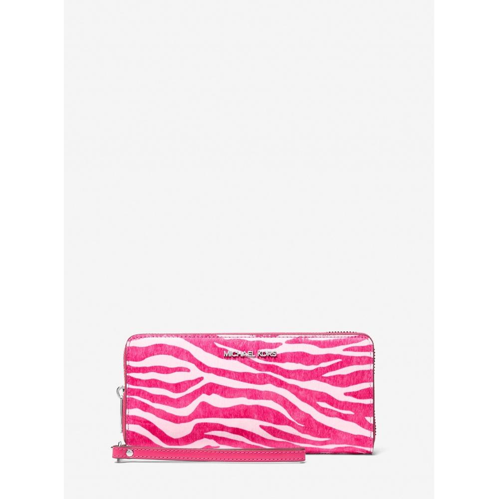 

Michael Kors Jet Set Travel Zebra Print Calf Hair Continental Wallet 35s5stve7h7067 Dragon Fruit F