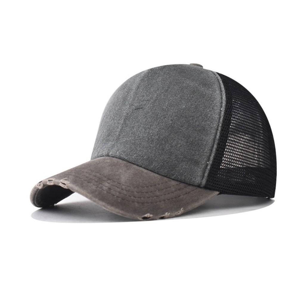 Breathable Baseball Cap Washed Cotton Snapback Hat Summer Mesh Sun Hat