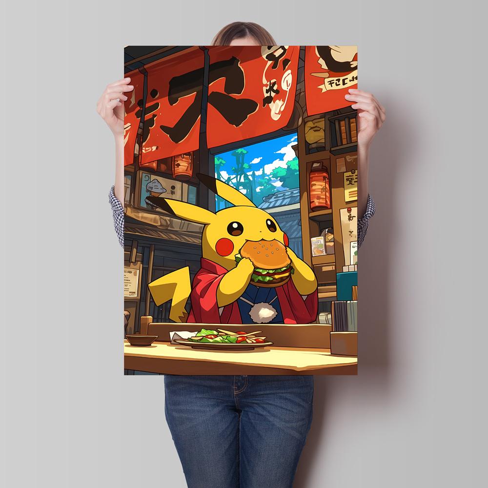 Canvas Poster Pokemon Pikachu Cartoon Picture Lasting Colors Children Gifts Classic Home Living Room Walls Decorative Painting