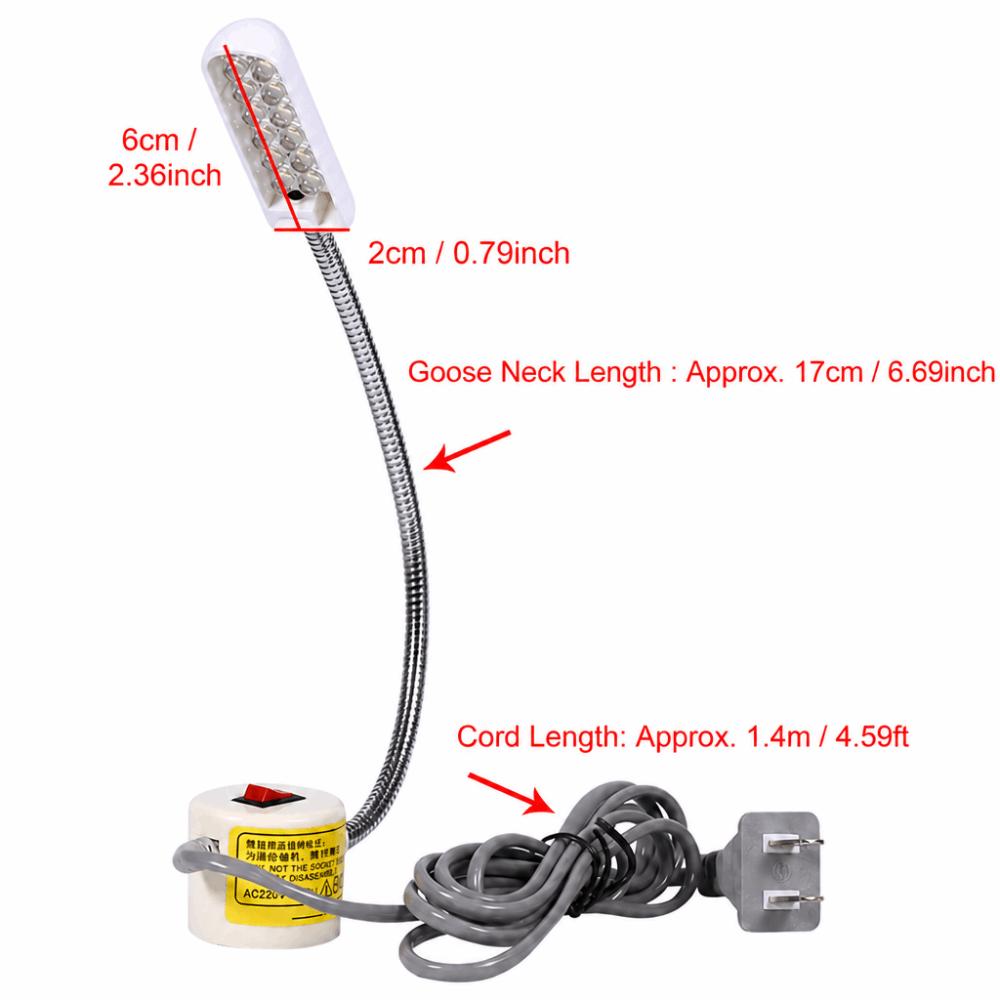 Flexible Gooseneck LED Work Lamp Magnetic Mounting Base Sewing Machine Lamp Home Tailor Store
