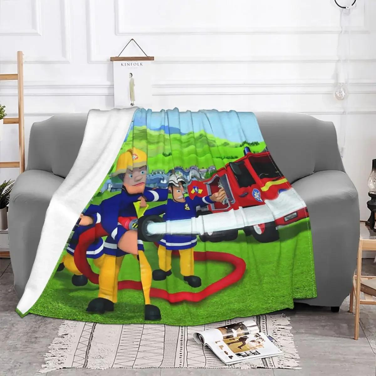 Fireman Sam Blanket Flannel Winter Cartoon Gift Breathable Super Soft Throw Blanket for Bed Car Plush Thin Quilt 30x40in