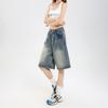 Street Casual Y2K Loose Wide-leg Denim Shorts Five-point Baggy Jeans Women's All-match Straight Summer Hot Shorts