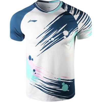 Li Ning Professional Sportswear Series Comfortable Quick-Dry Breathable Badminton Suit Men Sportswear White AAYT539-1