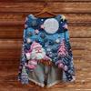 Women's Fashion Christmas Print Lightweight Sweater Casual Long-Sleeve Knit Pullover Top