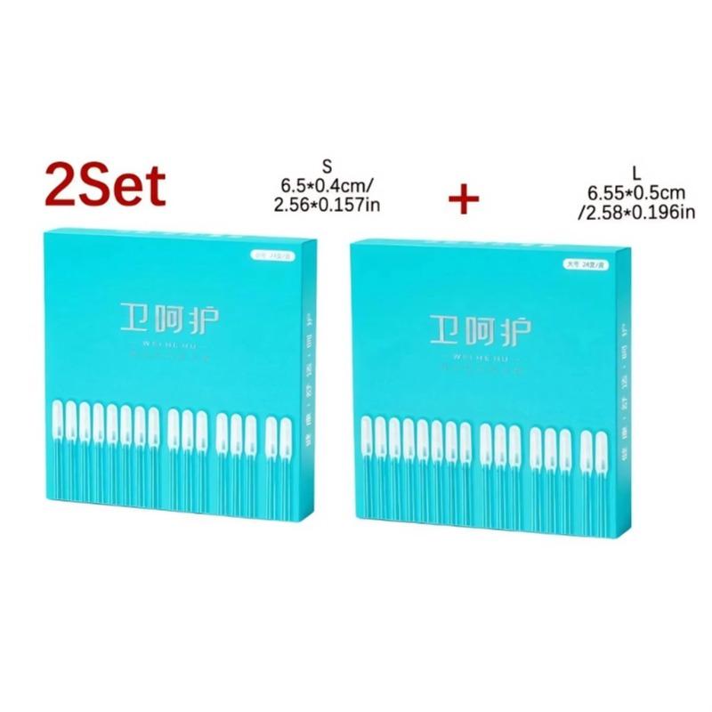 2Set/48PCS Klebriger Ohrstäbchen Ohrlöffel Reinigungswerkzeug Ohrlöffel Wattestäbchen Wiederverwendbare Wattestäbchen