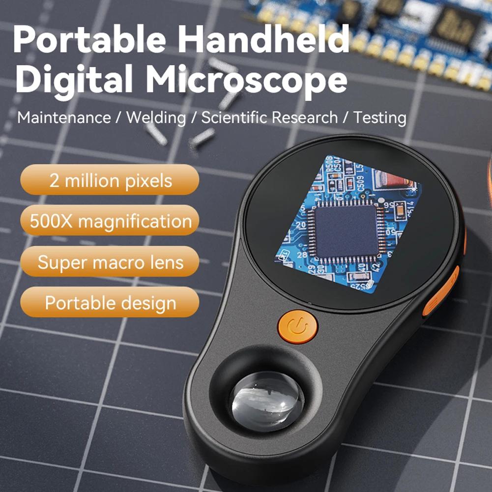 500X Digital Microscope 1080P 2.0inch Video Coin Microscopio Camera with 8 LED Light Handheld Magnifier for Electronics Repair