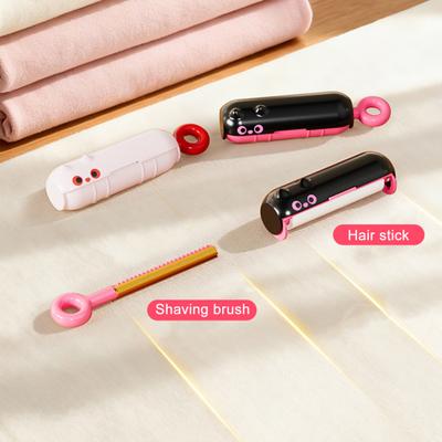 2-in-1 Lint Roller Cat Shape Portable Lint Remover with Hanging Ring Washable Reusable Sticky Roller Fabric Shaver