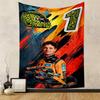 Race Car Driver Helmet Number 1 Abstract Colors Patterned Tapestry for Bedroom and Living Room Home Decor Sofas