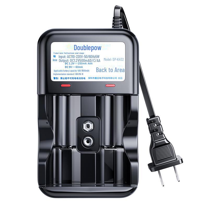 

Быстрое интеллектуальное зарядное устройство с двумя слотами для аккумуляторов 1/D, 2/C, 5, 7, 9 В