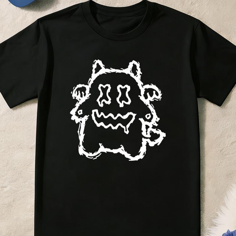 Kids Little Monster Graffiti Print Crewneck Summer Casual Sports T-Shirt
