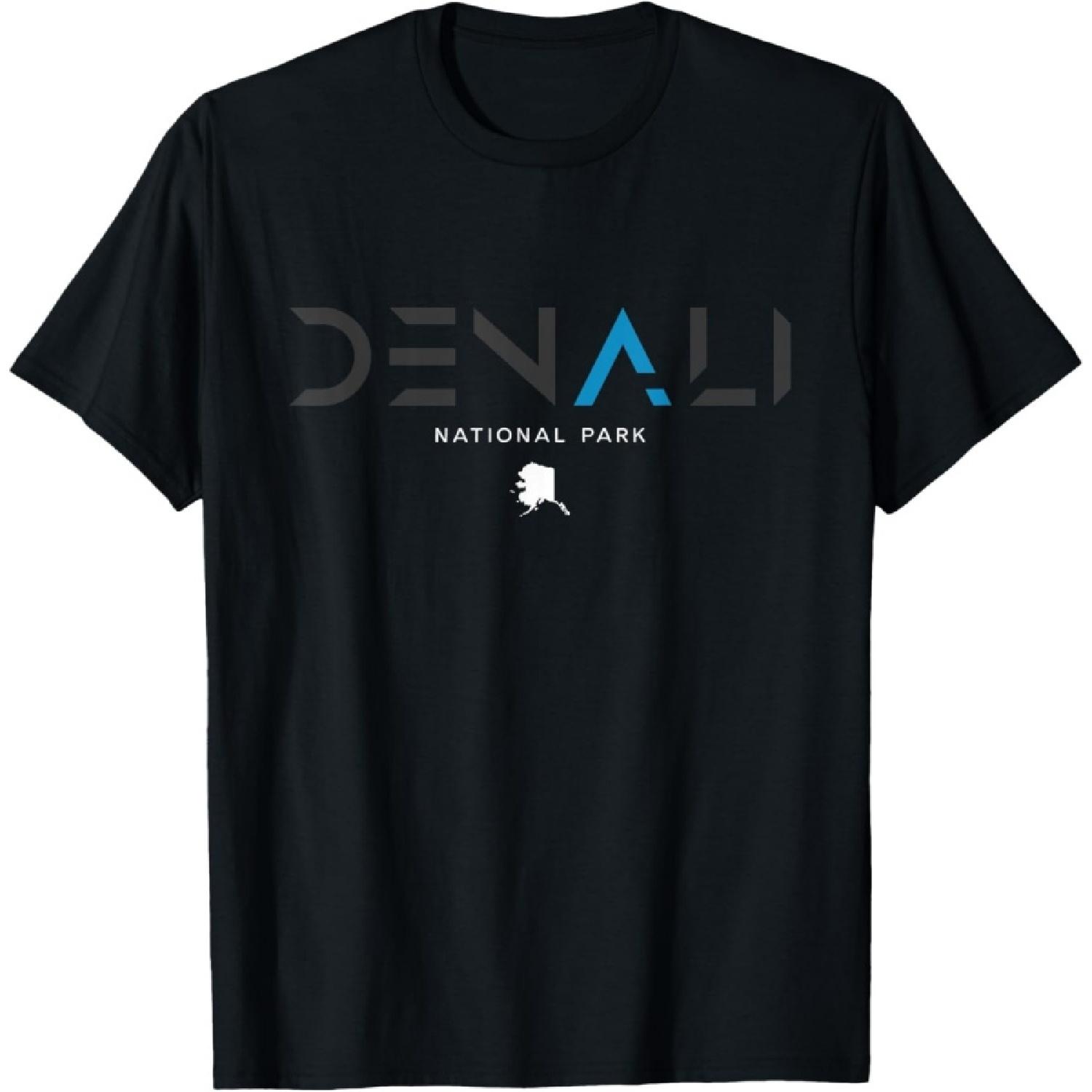 Denali National Park Alaska Tonal Retro Vintage T-Shirt S