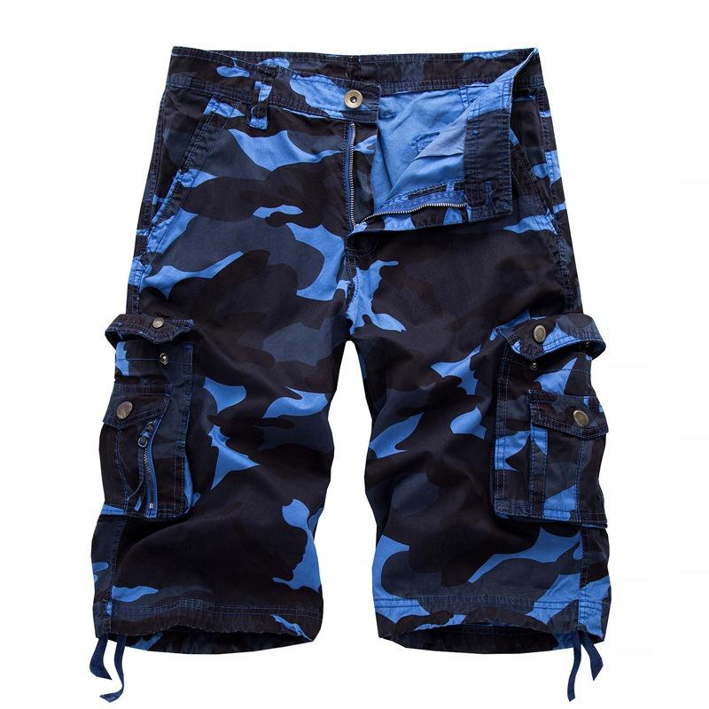 2025 Summer Men's Loose Casual Five-Pocket Work Pants Camouflage Shorts