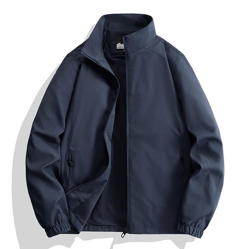 Men's Slim Fit Spring/Autumn Soft Shell Stand Collar Windbreaker Jacket