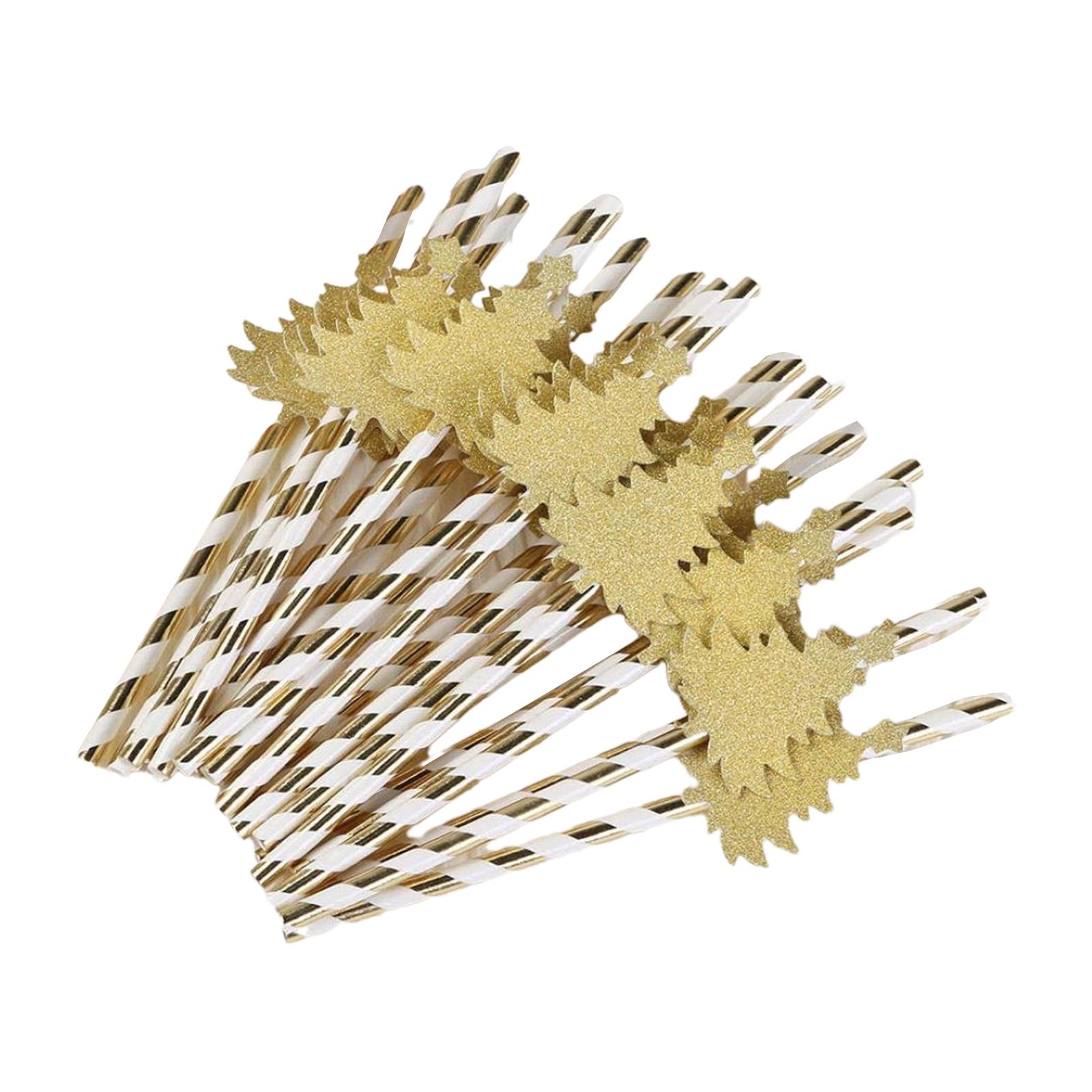 

30 шт. одноразовых рождественских бумажных трубочек для питья, вечеринок, украшения для бара, принадлежности для вечеринок, простота в использовании