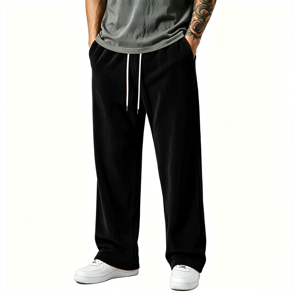 Men's Corduroy Pants Loose Fit Wide Leg Casual Comfortable for Everyday Wear