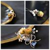 2 Pieces 2x1.5cm Clear Epoxy Resin Wrapped Dried Flowers Rose Charms Pendant Fit DIY Earrings