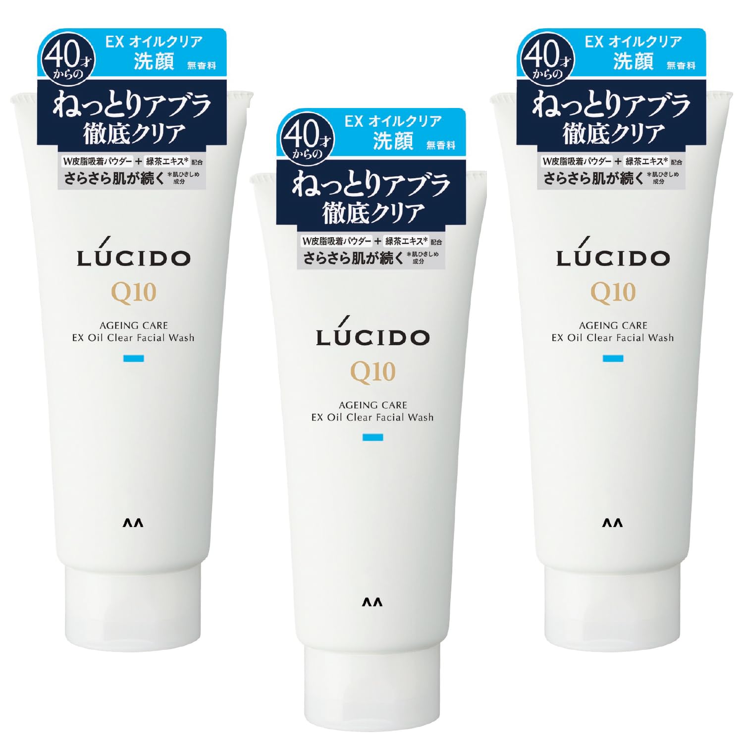 

LUCIDO Очищувальний засіб для обличчя для чоловіків [Глибоке очищення та контроль жирності шкіри] 130 г, Упаковка з 3 штук