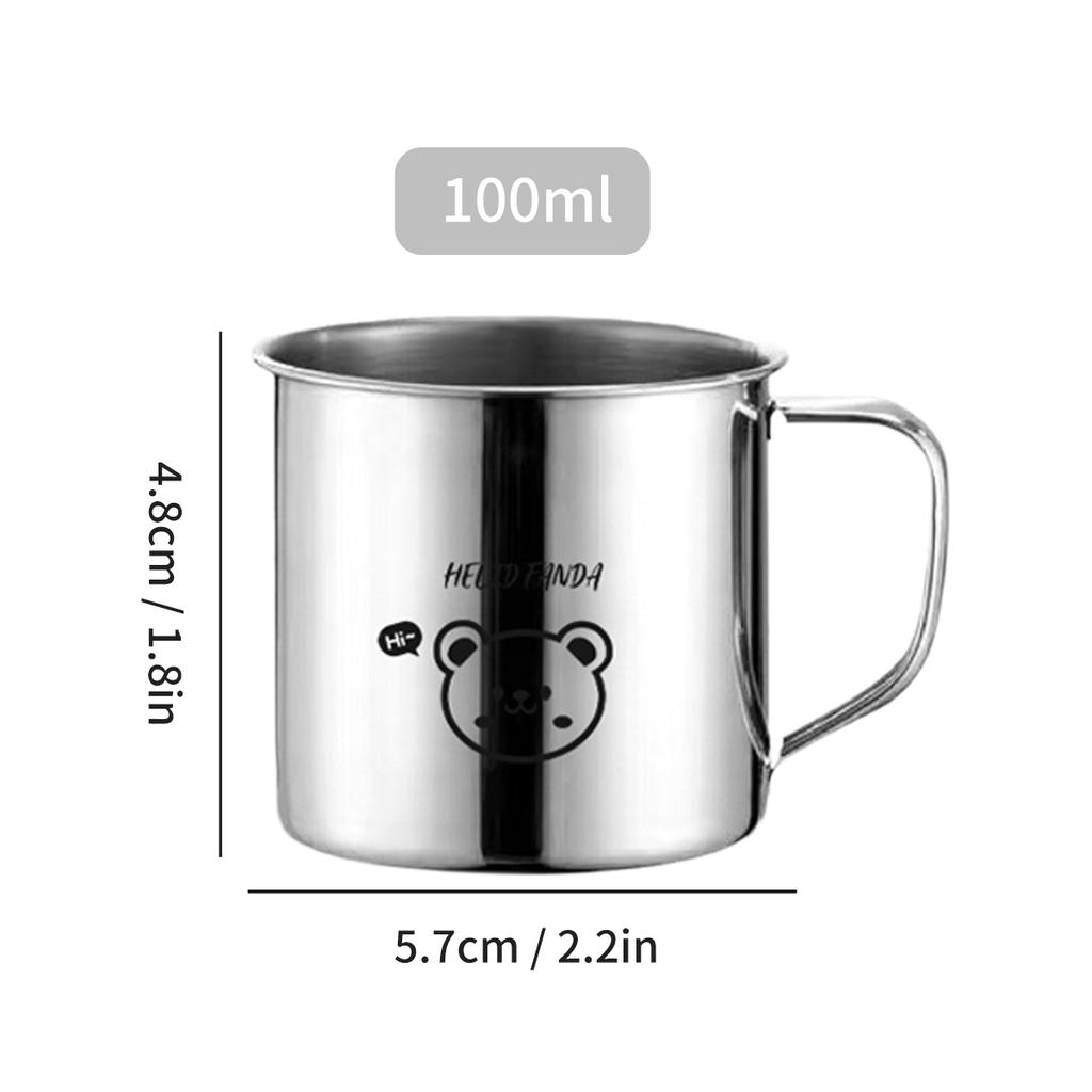 Anti Drop 304 Stainless Steel Mug With Handle Mini Portable Tea Milk Cup Cute Kid Water Cup Outdoor Picnic Drinkware