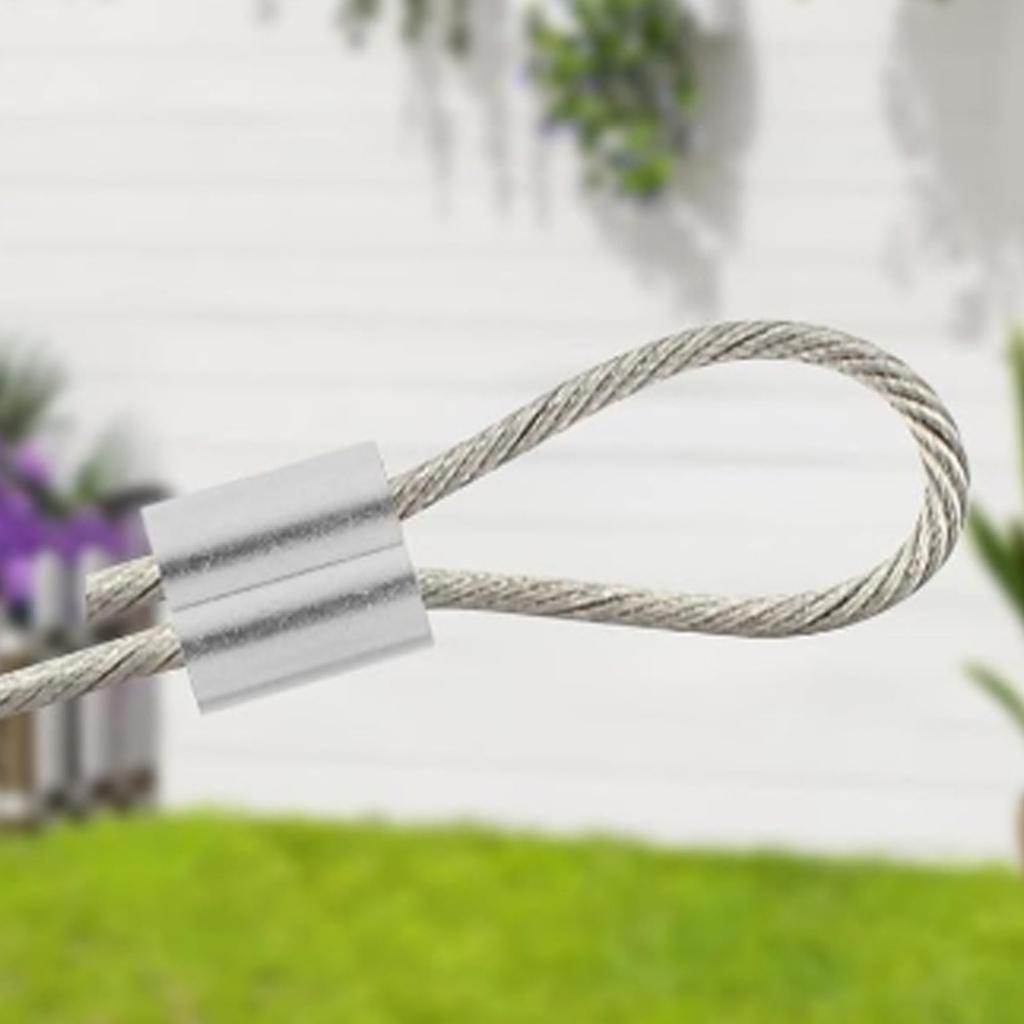 400pcs M2 Aluminum Cable Crimp Sleeves 8 Shape Double Hole Crimping Sleeves for Fishing Dog Leash Outdoor Use Silver