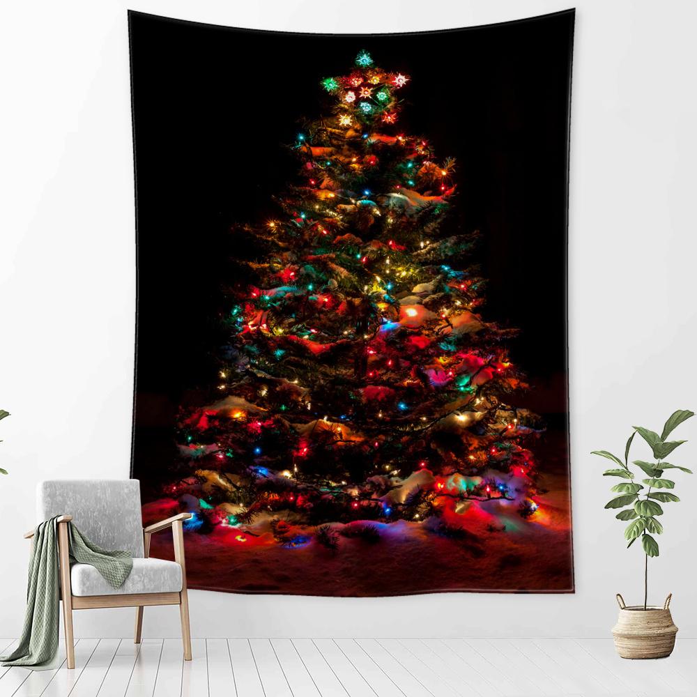 Tapiz de árbol de Navidad colorido para colgar en la pared, tapices hippies, brujería, arte abstracto, estética, decoración de habitaciones, vacaciones y hogar