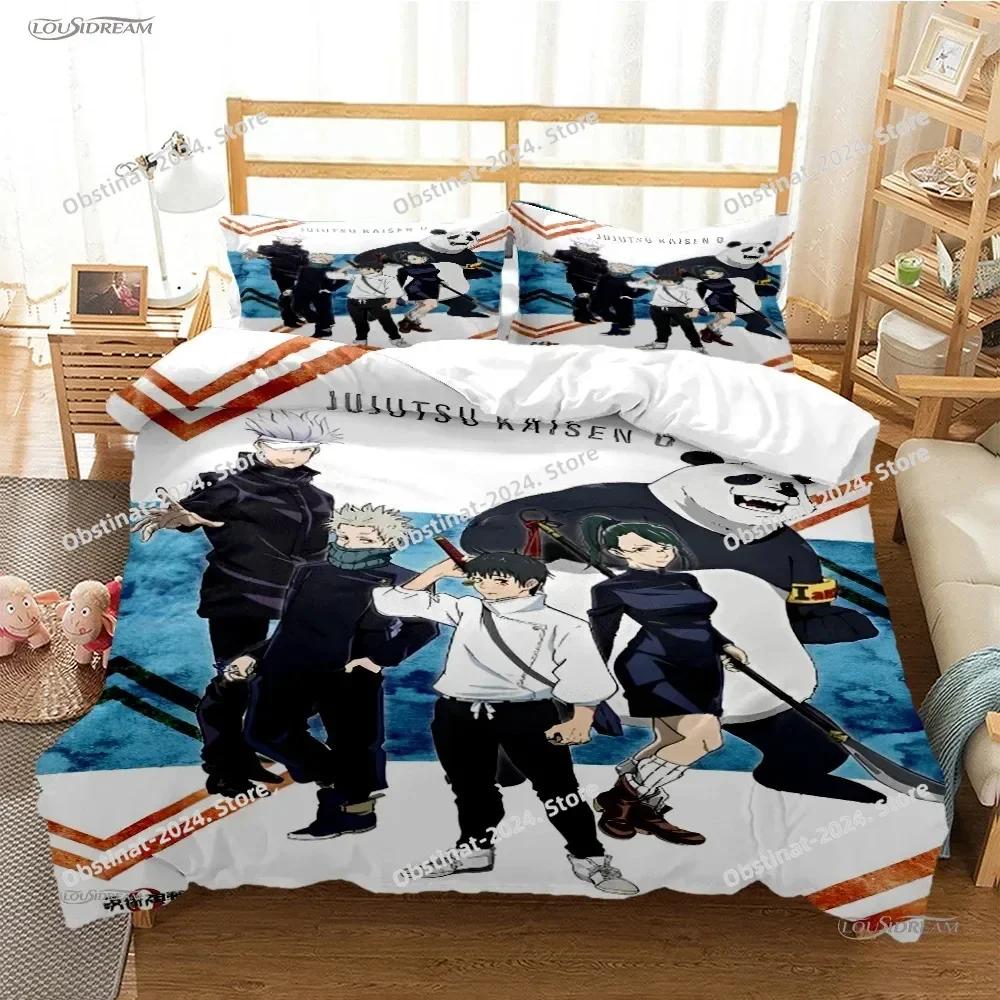 Carton Anime Jujutsu Kaisen 4 Season Bedding Set Print With Pillowcase Bed Duvet Cover Soft Single Double Queen Super King Size