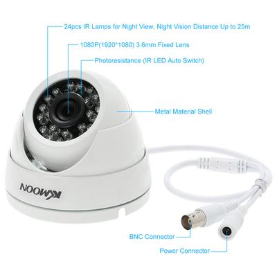 1080P 2.0MP AHD Dome Surveillance Camera 3.6mm 13"" CMOS 24 IR Lamps Night Vision IR-CUT