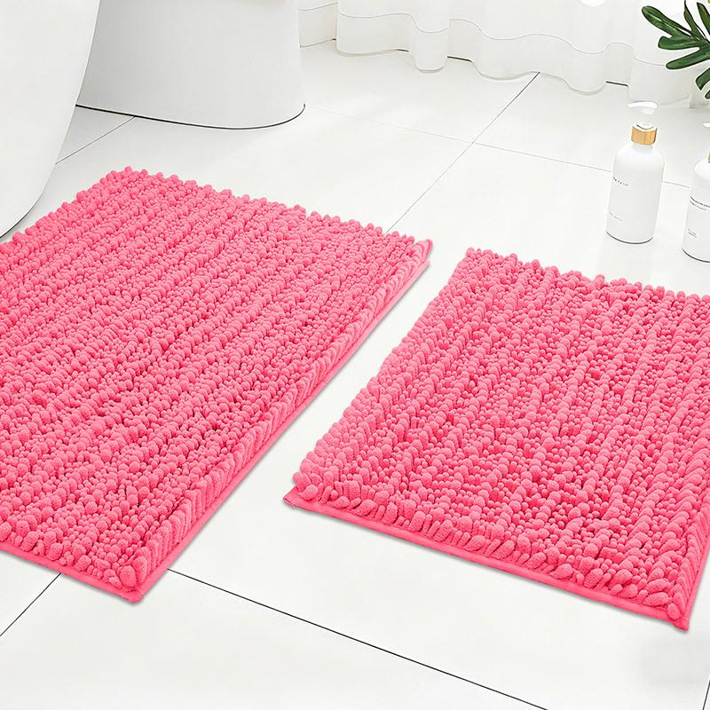 Thick Chenille Yarn Absorbent Non-Slip Bathroom Entry Mat 43x61cm Single
