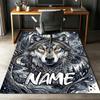 Custom Name Wolf Printed Carpet,Rug for Office Chair Living Room Bedroom Kitchen Room Decor Gifts.