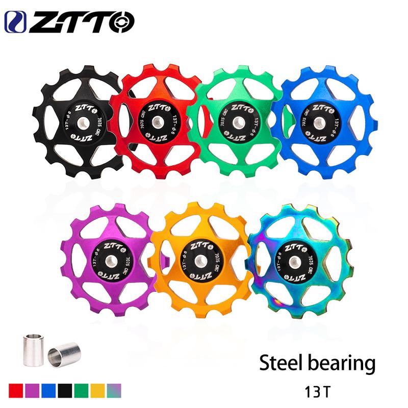 ZTTO 11T 13T MTB Bicycle Rear Derailleur Jockey Wheel Steel Bearing Pulley AL7075 CNC Road Bike Guide Roller Idler 4mm 5mm 6mm