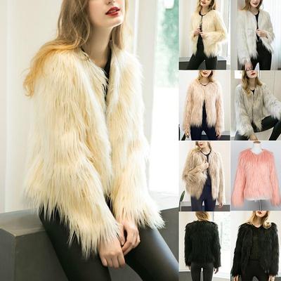 Mujer Otoño Invierno Abrigo de piel sintética Chaqueta Abrigo Abrigo cálido mullido Outwear