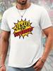 Unisex O Neck Tee Jesus Is My Superhero Comic Text Print Cotton Short Sleeve Loose Summer Breathable Daily Casual Basic Wear Top