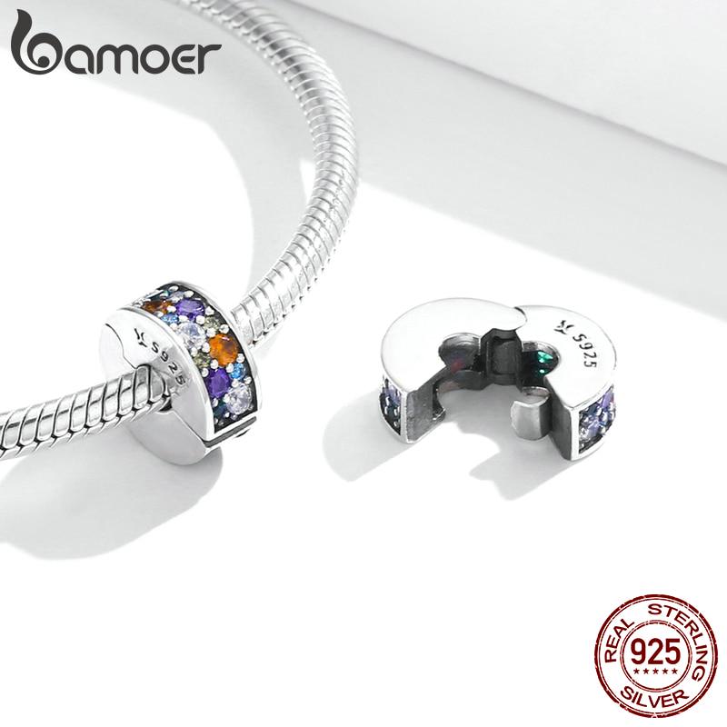 Bamoer Sterling Silver 925 Colorful Garden CZ Beads for Women Jewelry Making Charm Fit Original Bracelet DIY Jewelry