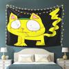 Funny Cartoon Yellow Cat Graffiti Tapestry Background Hanging Cloth Ins Girl Trendy Wall Decoration Room Decoration