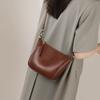 2025 New Women's Bag Genuine Leather Small Bag Light Luxury Niche Versatile High-End Feel Single Shoulder Phone Bag Crossbody Bag