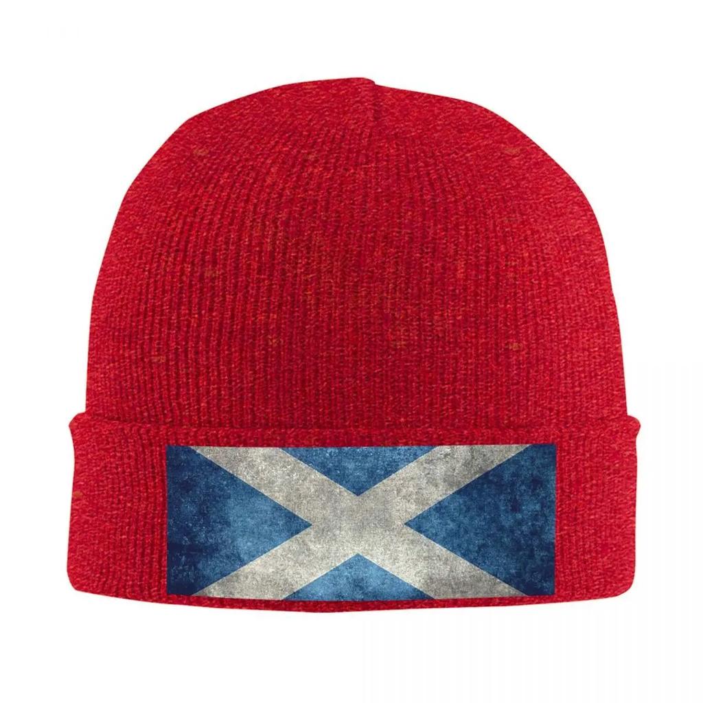 New Flag Of Scotland Grungy Vintage Version Warm Knitted Cap Hip Hop Bonnet Hat Autumn Winter Outdoor Beanies Hats For Unis