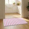 Colorful Striped Pattern Floor Mat Flannel Door Mat Non-Slip Bedroom Living Room Home Decor