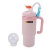 Whale Fountain Water Bottle 710ML Stainless Steel Keep Cold Insulated Drinking Cup with Handle Straw for Outdoor Travel