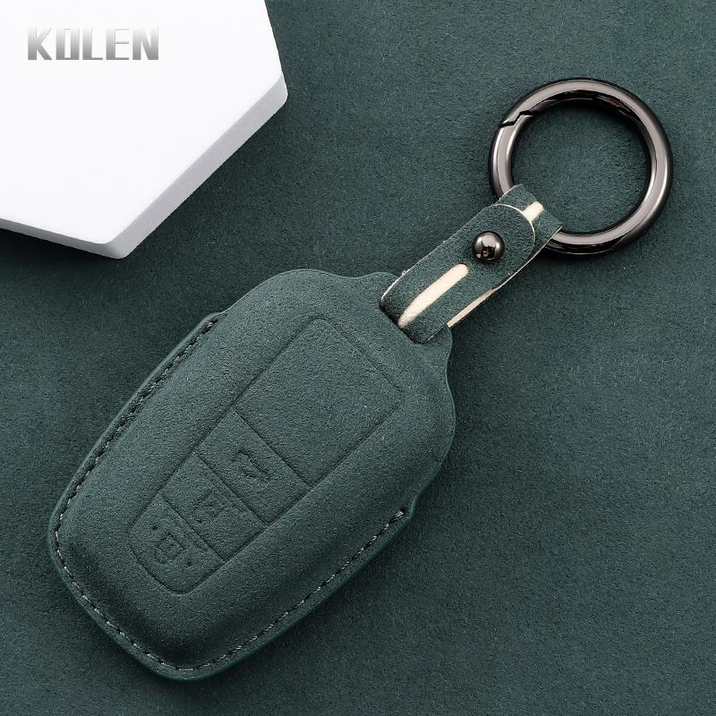 Leather Car Remote Key Case Cover Shell For Toyota Prius Camry Corolla Chr C-Hr Rav4 Land Cruiser Prado Key Protective Keychain