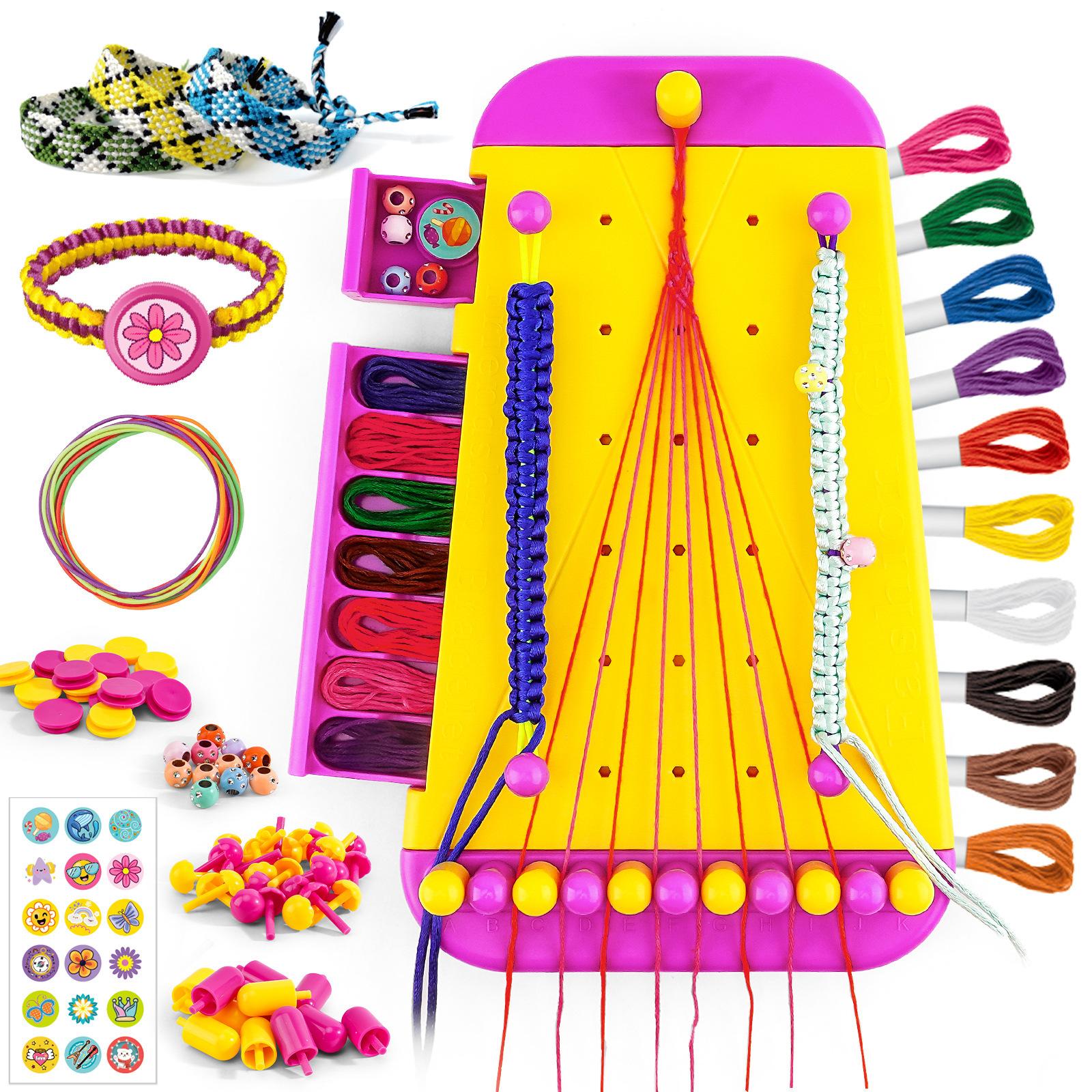 Armbanden Maakset Speelgoed voor Meisjes Vriendschap Knutselen Armbanden Touw Maker Kit Voor Verjaardagscadeau DIY Sieraden Armband geel