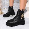 Martin Boots Women's Autumn New Retro Tooling Super Fire Short Boots Chain Explosion British Martin Boots