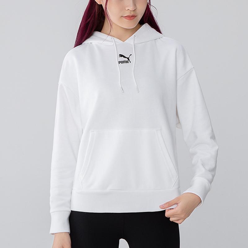 Puma Klasická grafická mikina s barevným potiskem loga Dámské topy Bílá 533155-02