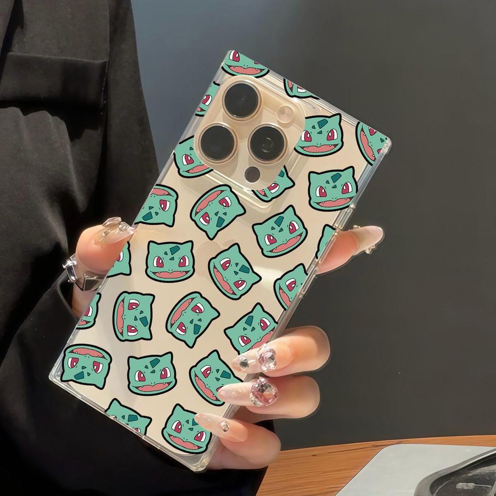 Clear Square Back Tube Case Protection For iPhone 11 15 Plus 13 16 ProMax 14 Pro Max 12 Anti-Oxygen,Miumiu Seed Pattern Casing