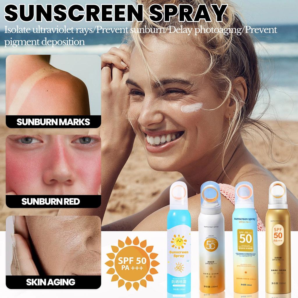 Sunscreen Spray Anti-UV Small Aperture Whitening Concealer Sunscreen Waterproof Anti-Sweat Full Body Sunscreen 150ml
