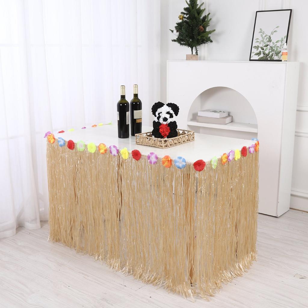 200x75cm Outdoor Beach  Atmosphere Decorative Table Skirt Tassel Table