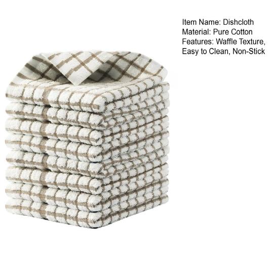 8 Stück Spültücher aus reiner Baumwolle Waffelstruktur Antihaft-Geschirrtuch Quadratisches Tuch Wiederverwendbares Verdicktes Spültuch Küchenlappen