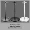 Aluminum Rotating Kitchen Utensil Storage Rack With 8 Hooks Spoon Organizer 360-degree Rotation Counter Kitchen Spatula Holder