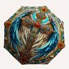 Stained Angel Wings Cross Art PrintUmbrella, Portable 3-Fold Compact Umbrella for Men & Women Gift