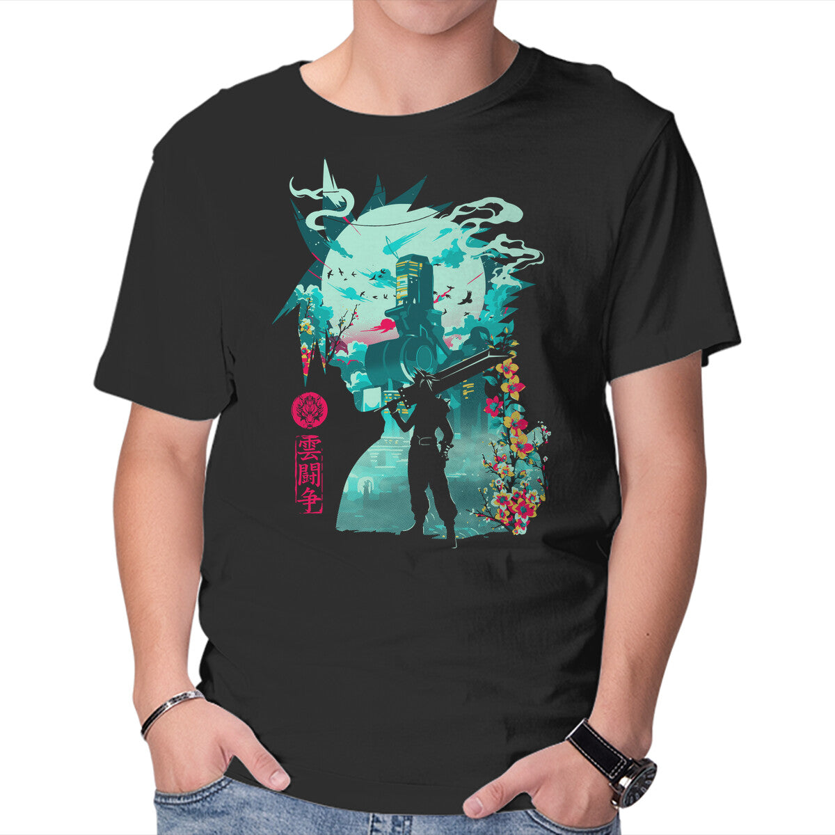 Unisex Crew Neck T-Shirt Hero Of Midgar Graphic Short Sleeve Casual Tee XXL